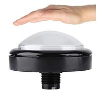 Game Push Buttons, LED Game Buzzers 100MM Light Lamp Buttons ABS Big Round Learning Answer Selector for Competition, Part, School (White)