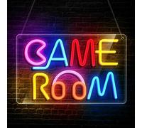 Game Room Panneaux néon LED pour la décoration murale Art mural néon Lumières en acrylique avec chaîne de suspension Panneaux lumineux pour la décoration de chambre cave à homme bar 5V USB