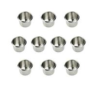 Game Table Cup Holder Insert - 10 Pack Stainless Steel Small Drop-in Drink Cup Holder, Poker Table Cup Holders for Casino Table, Game Table, Sofa, Boats, Bench, Work Desk, RV Cars & Trucks