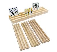 Game Tiles Holder, 10 Inch Non-Slip Wooden Rack For Mahjong Storage