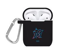 GAME TIME Miami Marlins Coque en silicone compatible avec Apple AirPods Noir
