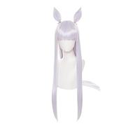 Game Uma Musume Pretty Derby Gold Ship Perruque cheveux longs et légers avec oreilles résistantes à la chaleur + bonnet de perruque pour filles et femmes