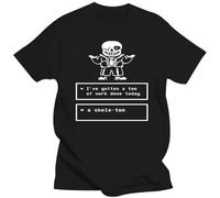 Game Undertale T Shirt Skull Brother sans PapyrCartoon Printed Black T Shirts Short Sleeve Tees O-Neck Mens T-Shirts Fashion Black M