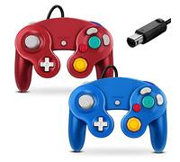 Gamecube Manette Classique Filaire pour Wii Nintendo Gamecube Bleu et Rouge