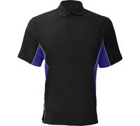 Gamegear Track Polo piqué pour homme, manches courtes, empiècements contrastés BC412 (L) (Noir/Bleu roi/Blanc)