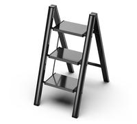 GameGem Escabeau 3 Marches, Tabouret Pliable à Pédale Large Anti-Dérapante en Aluminium Léger mais Robuste, Capacité 150 kg, Design Moderne Mignon pour Espaces Domestiques Intérieurs