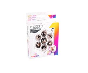 Gamegenic - Embraced Series - Bouclier et armes - RPG Dice Set - Set of 7 Dice Role Playing (JDR) - Board Games - Card Games - Dice Games - Accessories and Supplies for Board Games