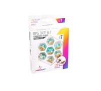 Gamegenic Lot de 7 dés pour rôle Summer Time | RPG Dice Set (7 pièces) | Accessoire de Jeu | Ensemble de 7 dés en résine de première qualité