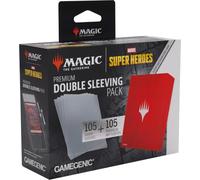 Gamegenic : Magic The Gathering MSH Double Sleeving Pack 100 - Red | Magic: The Gathering | Marvel Super Heroes Premium Lot de 100 manchons doubles - Comic Burst Red