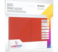 Gamegenic Prime Sleeves – 100 protège-cartes, dos opaque rouge brillant, 66×91 mm
