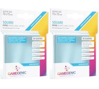 Gamegenic | Prime sleeves | 50 protège-cartes | Transparent | Aspect brillant | Carré 73x73mm | Color Code : Blue | Jeu de société | Accessoire (Lot de 2)