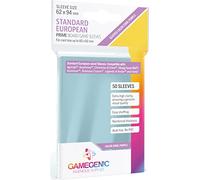 Gamegenic | Prime Sleeves | 50 protège-Cartes | Transparent | Aspect Brillant | Standard européen 62x94mm | Color Code : Purple | Jeu de société | Accessoire
