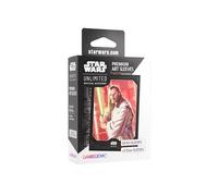 Gamegenic, Star Wars : Unlimited Premium Art Sleeve - Qui-Gon Jinn, 60 pochettes Art + 2 pochettes transparentes, code couleur de la pochette : gris