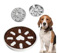 Gamelle à alimentation lente - Base antidérapante | Gamelle anti-étouffement en acier inoxydable | Mangeoire lente pour chien pour traiter les problèmes de digestion et favoriser une meilleure santé