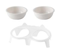 Gamelle à eau et nourriture pour chat, gamelle en céramique pour animaux domestiques, bol surélevé incliné avec support, bol d'intérieur pour chat avec crochet, distributeur d'eau pour nourriture et