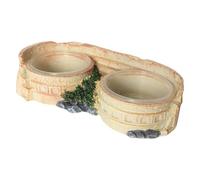 Gamelle à eau pour aquarium pour reptiles, bol de terrarium en résine, 10,5 cm, 8,5 cm, transparent, petite mangeoire pour tortue, décoration d'aquarium