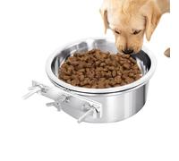 Gamelle à eau pour niche - Gamelle robuste en acier inoxydable à suspendre avec support à trois boulons, gamelles murales confortables pour animal domestique, cage poulailler crochet tasse pour chien