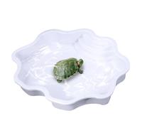 Gamelle à eau pour reptile - 30 x 30 x 5,5 cm en polypropylène pour tortues de rivière, design en forme de rivière, résistant aux chutes, accessoire d'alimentation hygiénique | Bol pour boire et