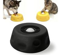 Gamelle à lécher pour chien avec boule à lécher en silicone antidérapant pour friandises liquides, bouillon d'os, jouet à lécher pour chiens et chats de petite et moyenne taille (noir)