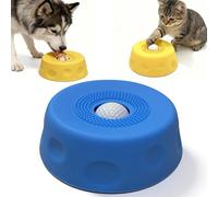 Gamelle à lécher pour chien avec boule à lécher en silicone antidérapant pour friandises liquides, bouillon d'os, jouet à lécher pour chiens et chats de petite et moyenne taille (bleu)