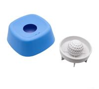 Gamelle à lécher pour chien avec mécanisme à balle pour faciliter les périodes de transition, y compris les voyages vétérinaires ou les nouveaux environnements (bleu)