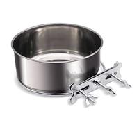 Gamelle à suspendre pour animal de compagnie - Robuste et durable - En acier inoxydable - Avec support à trois boulons - Bol à eau à suspendre - Gamelle à nourriture à suspendre - Convient pour les