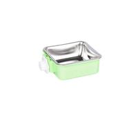 Gamelle à suspendre pour animal domestique, bol d'eau amovible en acier inoxydable pour cages et cages pour animaux de compagnie, chiens, chats, lapins d'Inde (vert)
