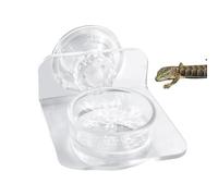 Gamelle à ventouse pour reptiles, 8,6 x 6,6 x 3 cm, design magnétique et amovible pour geckos, grenouilles, caméléons et plus encore