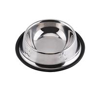 Gamelle Animaux en Acier Inoxydable 21,5cm, Anti - Glisse avec Design Pattes de Chien - Durable et Sécurisée, Idéale pour Nourriture et Eau de Chiens et Chats (15 cm)