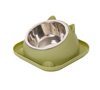 Gamelle anti-basculement pour chat avec de l'eau ajoutée pour éviter les fourmis et les chiens, inclinée et antidérapante (vert)