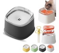 Gamelle Anti Éclaboussure - Zero Splash, Gamelle Eau Chien Anti Eclaboussure 2200 ML, Plateau Flottant Réglable, Contrôle du Débit d’Eau, Stable Anti-Renversement, Lavable & Amovible (Grey)