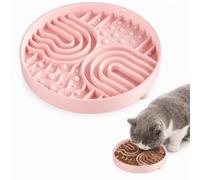 Gamelle Anti Glouton Chat ou Chien, Gamelle à Alimentation Lente, Rose | Silicone Doux de Qualité Alimentaire, Fond avec Une Coupe d'aspiration, Adapté for All Pets pour Ralentir l'Alimentation