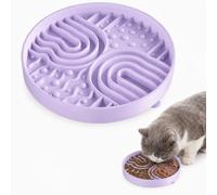 Gamelle Anti Glouton Chat ou Chien, Gamelle à Alimentation Lente, Violet | Silicone Doux de Qualité Alimentaire, Fond avec Une Coupe d'aspiration, Adapté for All Pets pour Ralentir l'Alimentation