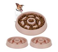 Gamelle Anti-glouton, Lot de 3, Repas pour Chiens, 550 ML, Digestion Lente, Compatible avec Lave-Vaisselle, Rose
