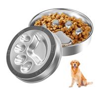 Gamelle anti-glouton pour chien en acier inoxydable 304, Ø22 cm Gamelle anti-glouton chien acier inoxydable avec tapis en silicone antidérapant, Gamelle anti-glouton chien gamelle slow feeder pour