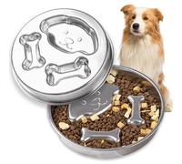 Gamelle anti-glouton pour chien en acier inoxydable 304 de 23 cm - Avec tapis antidérapant - Passe au lave-vaisselle - Pour chiens de petite, moyenne et grande taille (A)