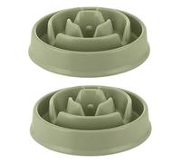 Gamelle anti-glouton pour chien - Gamelle anti-glouton pour une alimentation saine - Plat puzzle interactif - Lot de 2 ou 19 x 20,6 x 5 cm - Vert prairie