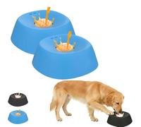 Gamelle anti-glouton pour chiens et chats 2026 avec bille roulante, antidérapante et anti-déversement, idéale pour le bouillon d'os et le yaourt. Jouet à lécher en silicone pour chiens de toutes taill