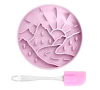 Gamelle Anti Glouton Silicone avec Grande Ventouse en Bas Gamelle pour Chien Anti Glouton avec Grattoir Tapis De LéChage Chien pour Aliments Secs, Humides, Conserves Ou PuréEs SurgeléEs