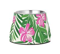 Gamelle antidérapante en acier inoxydable avec fleurs de pêche tropicales pour animaux de compagnie pour aimer les animaux de compagnie moustaches en relief plato para perros para comer lento