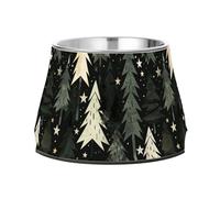 Gamelle antidérapante en acier inoxydable avec motif de chasseurs et étoiles pour chiens de taille moyenne Noir/blanc