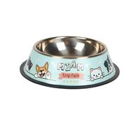 THE CONCEPT FACTORY - AN6097 - Gamelle Antidérapante pour Animaux de Compagnie D22cm en Acier Inoxydable - Idéale pour Croquettes et Pâtée - Facile à Nettoyer - Couleur Bleu Rose - Taille 22cm