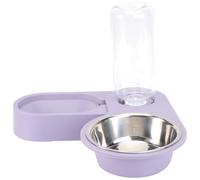Gamelle Automatique Bol Rotatif D’Angle pour Chat et Chien | Bouteille D’eau Transparente, Conception à Deux Parties, Pare-gouttes Étanche, Plastique et Acier Inoxydable