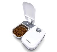 Cat Mate C200 Mangeoire Automatique Pour 2 Repas Avec Minuterie et Sac De Glace, à Utiliser Avec Des Aliments Secs et Humides - Blanc