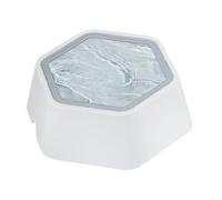 Gamelle Blanche pour Chien et Chat, Design Anti-éclaboussures et Anti-déversement, Flottante Double Couche, système de consommation Lente, Anti-débordement, Pratique et hygiénique, 23 x 20 x 8