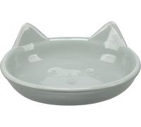 Gamelle Chat - Cena Ovale Vert Menthe - Gamelle Nourriture et Eau en céramique - Anti-Fatigue des Moustaches - 300 ML - Flamingo