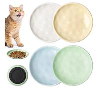 Lot de 6 gamelles plates en céramique pour chat - Design moderne - Pour la prévention du stress des moustaches - Pour la nourriture et l'eau - Pour chats et petits animaux