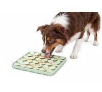 Gamelle Chat - gamelle pour Chien - Tapis de lechage Chien - Klaver carré - Vert Clair - 20x20x1,5 cm - Silicone - avec ventouses - Nourriture Humide et Snacks
