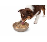 Gamelle Chat - gamelle pour Chien - Tapis de lechage Chien - Laslo Rond - Taupe - diamètre 16,5 cm - Silicone antidérapant - Nourriture Humide et Snacks