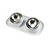 Gamelle Chat Inox Bol for chien et chat en acier inoxydable, Double récipient de nourriture for chat, Base antidérapante, distributeur d'eau for animaux de compagnie, protection inclinable du cou, bol